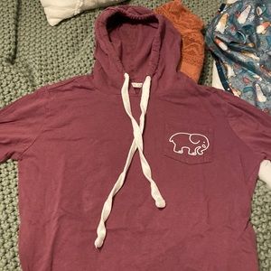 ivory ella long sleeve hooded shirt